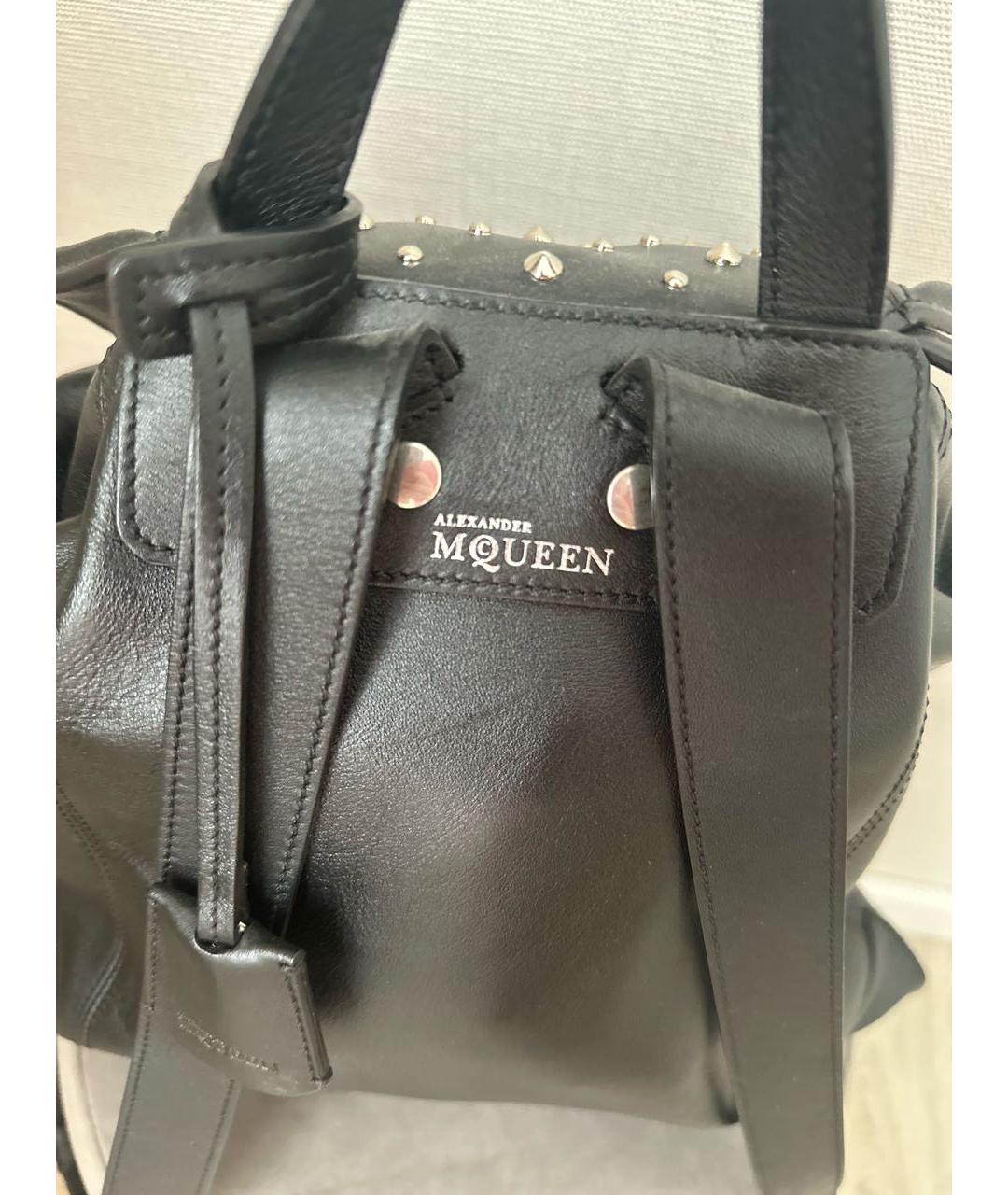 ALEXANDER MCQUEEN Черный кожаный рюкзак, фото 4