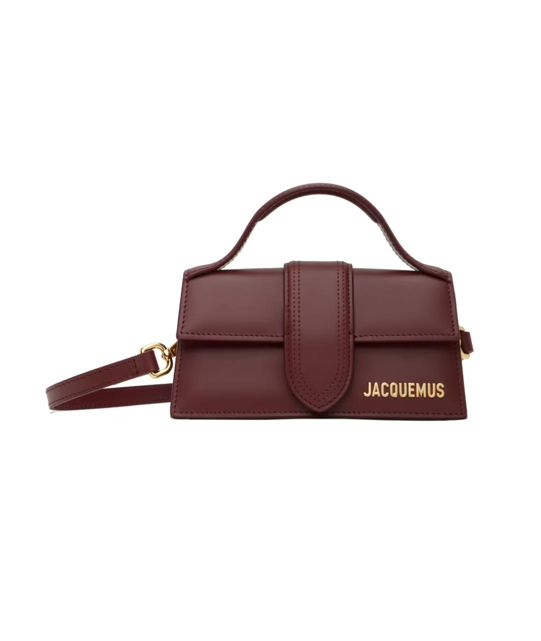 JACQUEMUS Бордовая кожаная сумка через плечо, фото 1
