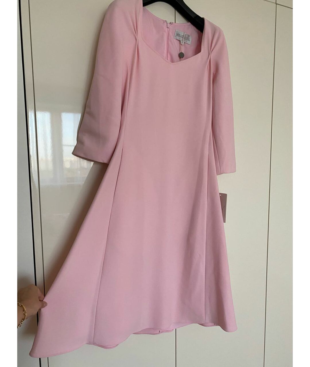Mikael Aghal Розовое полиэстеровое коктейльное платье, фото 6