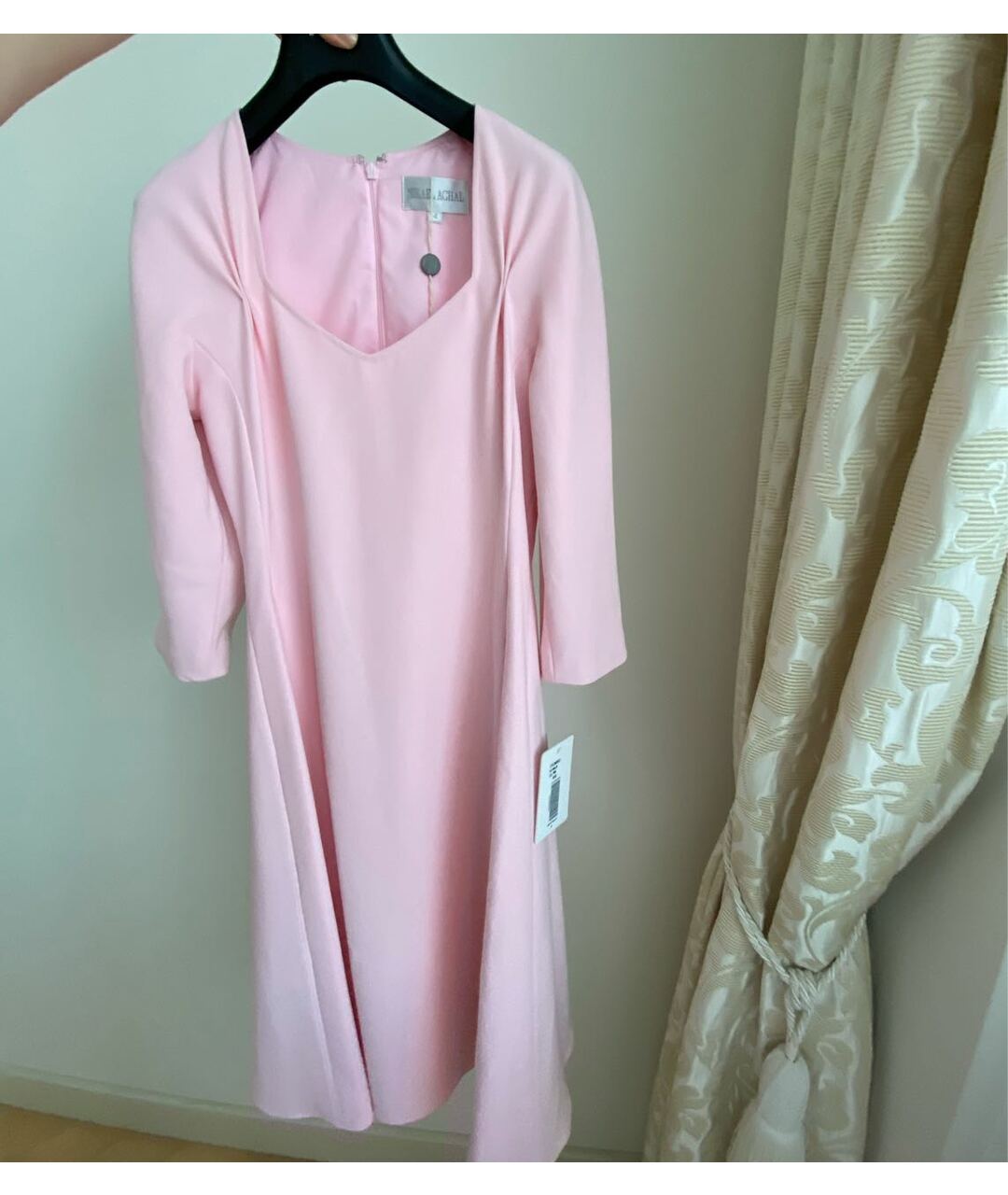 Mikael Aghal Розовое полиэстеровое коктейльное платье, фото 4