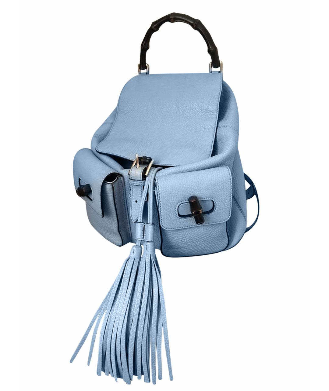 GUCCI Голубой кожаный рюкзак, фото 1