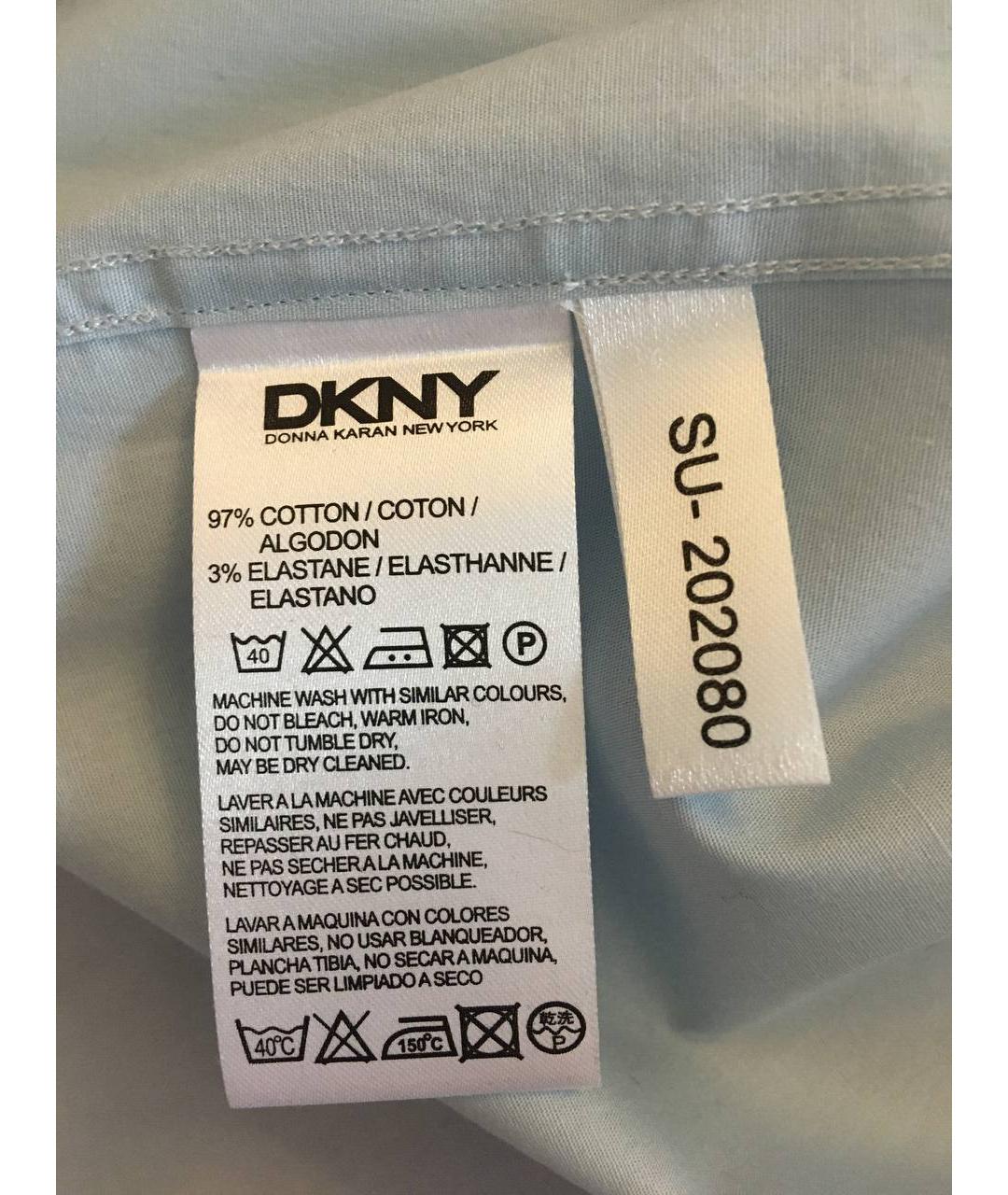 DKNY Голубая хлопковая кэжуал рубашка, фото 5