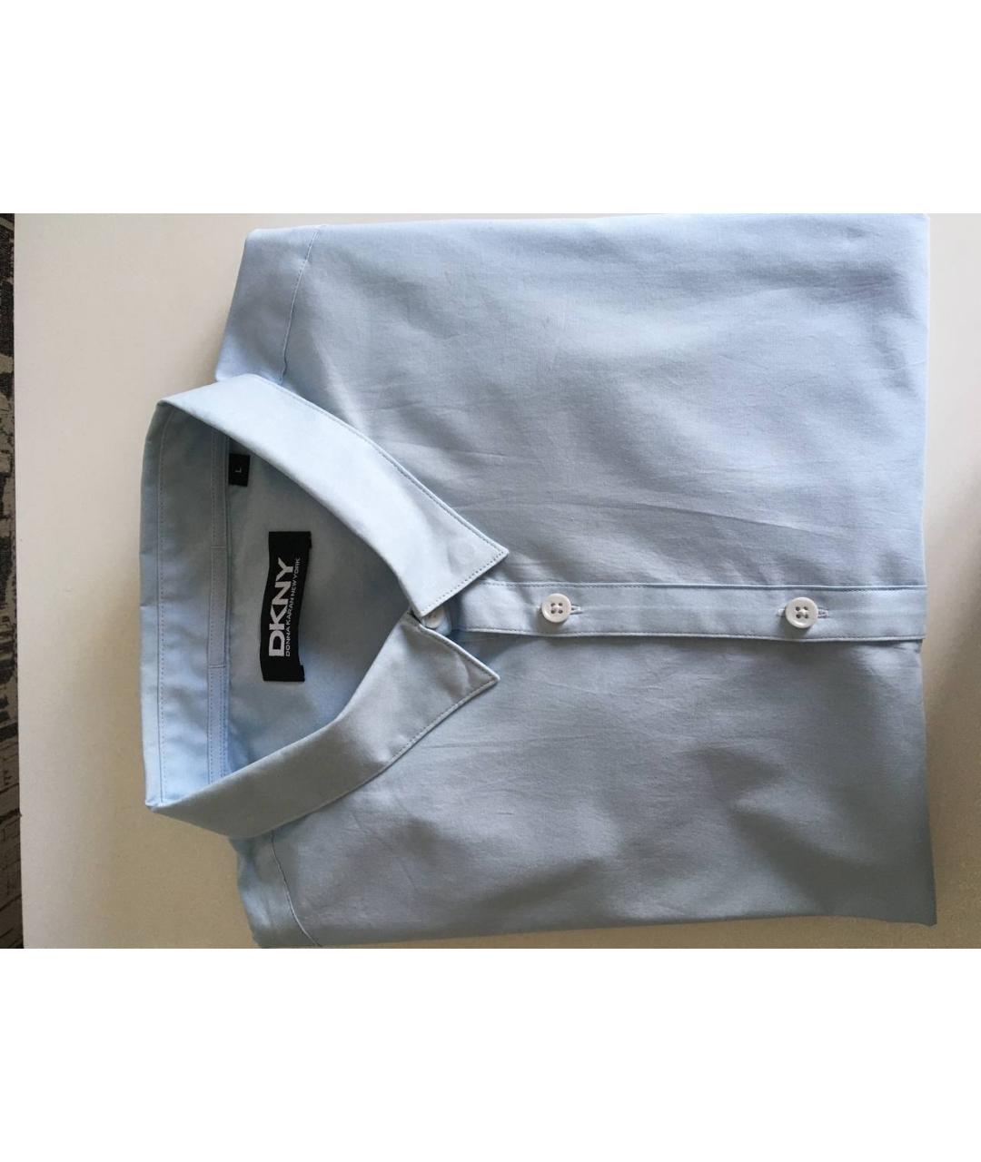 DKNY Голубая хлопковая кэжуал рубашка, фото 7