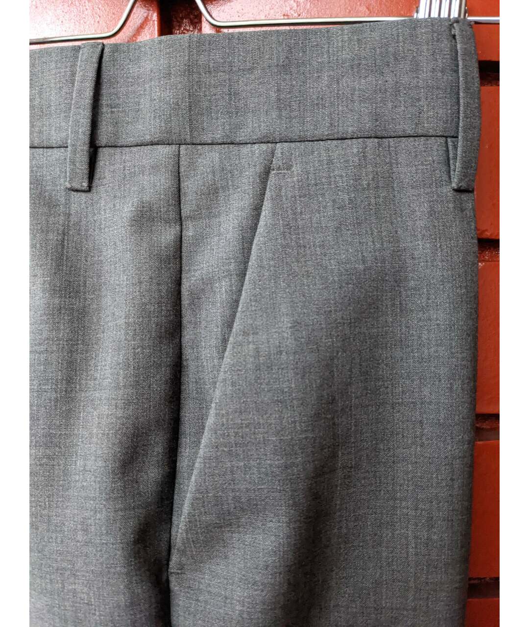 PRADA Серые шерстяные брюки узкие, фото 4