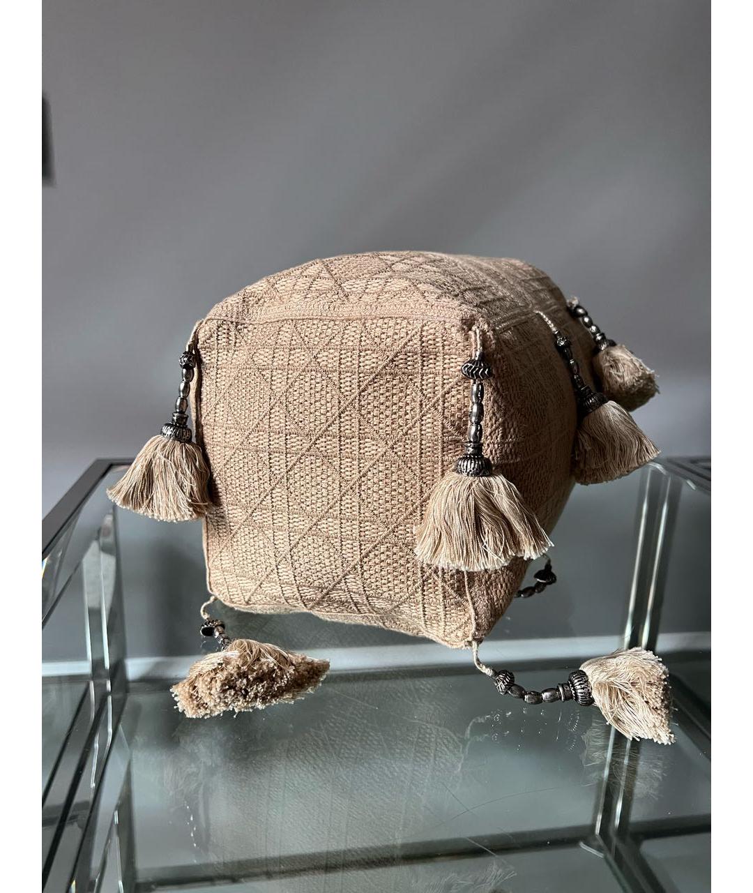 CHRISTIAN DIOR Бежевая хлопковая сумка тоут, фото 6