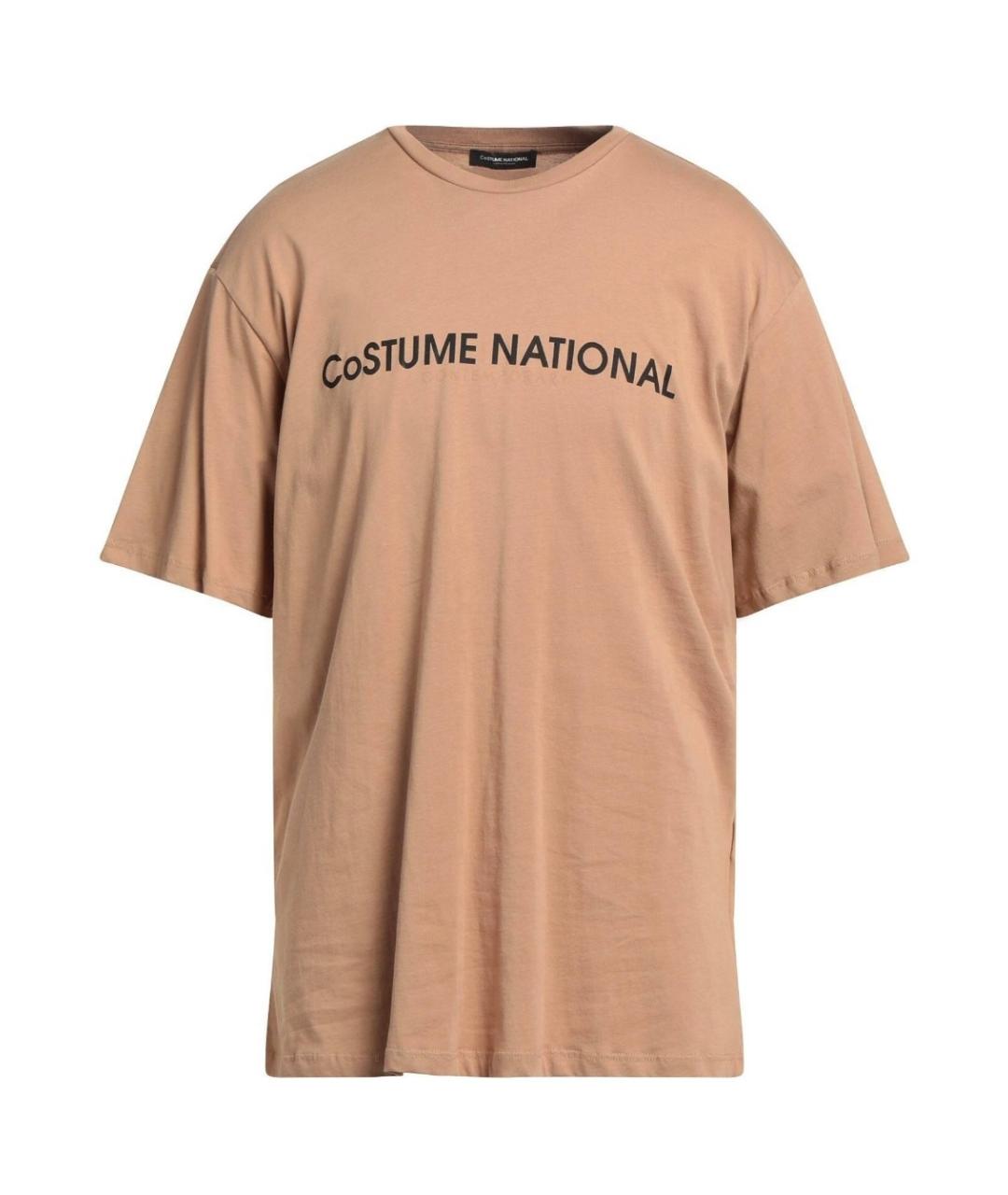 COSTUME NATIONAL Коричневая хлопковая футболка, фото 8