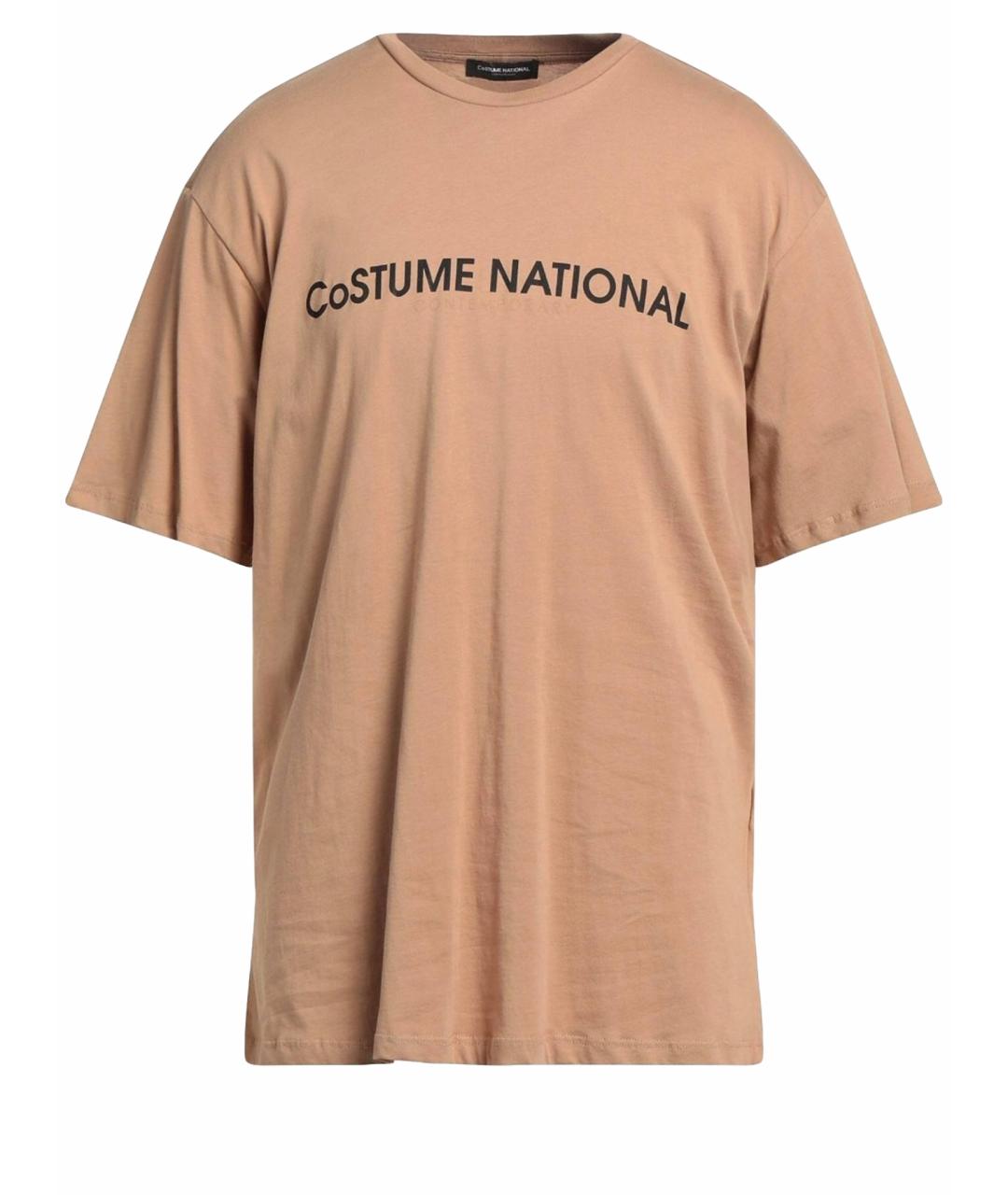 COSTUME NATIONAL Коричневая хлопковая футболка, фото 1