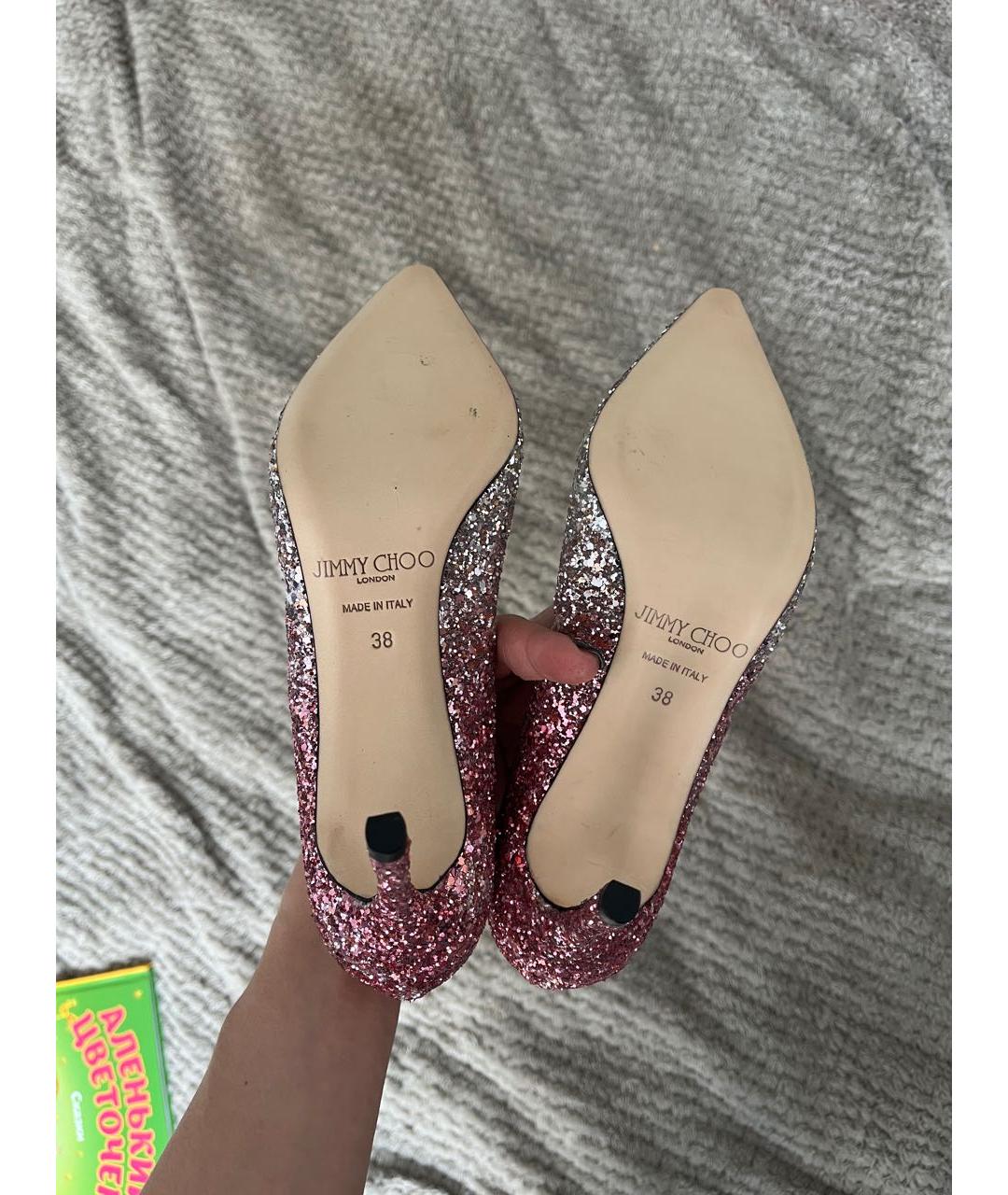 JIMMY CHOO Розовые кожаные туфли, фото 5