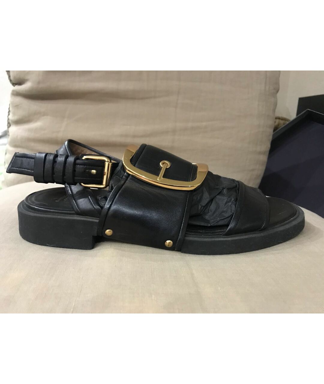GIVENCHY Черные кожаные сандалии, фото 8