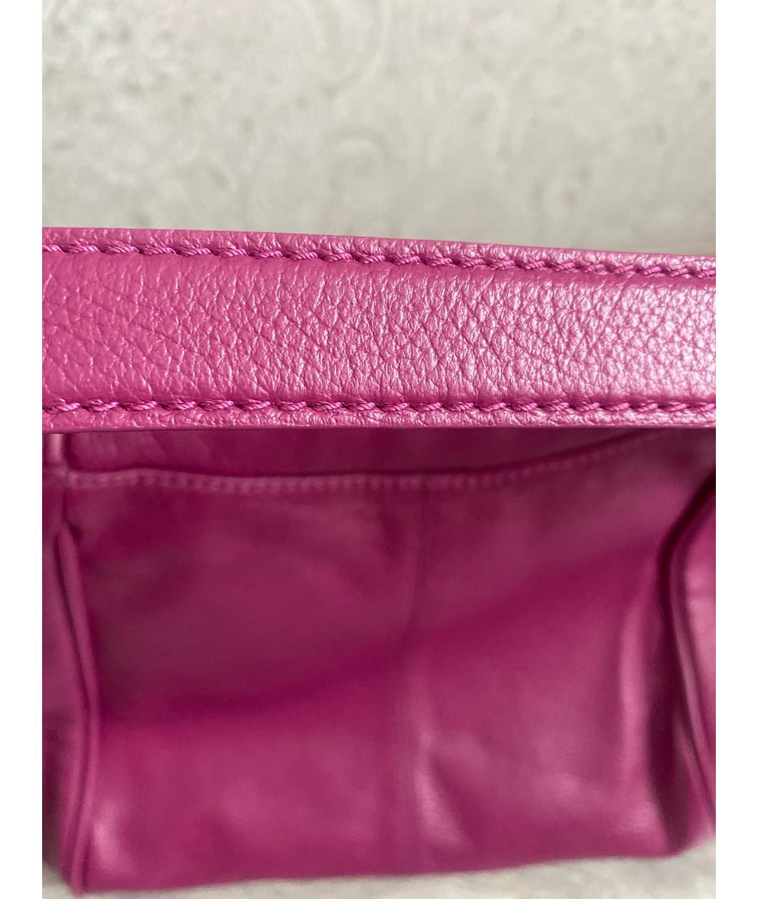 ICEBERG Розовая кожаная сумка с короткими ручками, фото 7