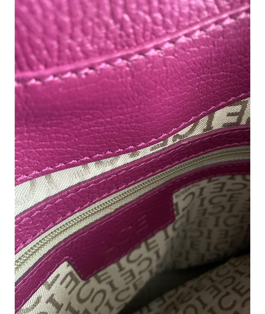 ICEBERG Розовая кожаная сумка с короткими ручками, фото 5