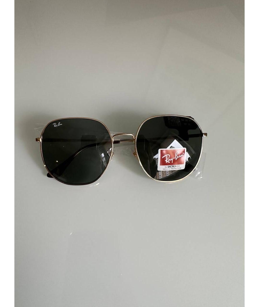 RAY BAN Золотые металлические солнцезащитные очки, фото 3