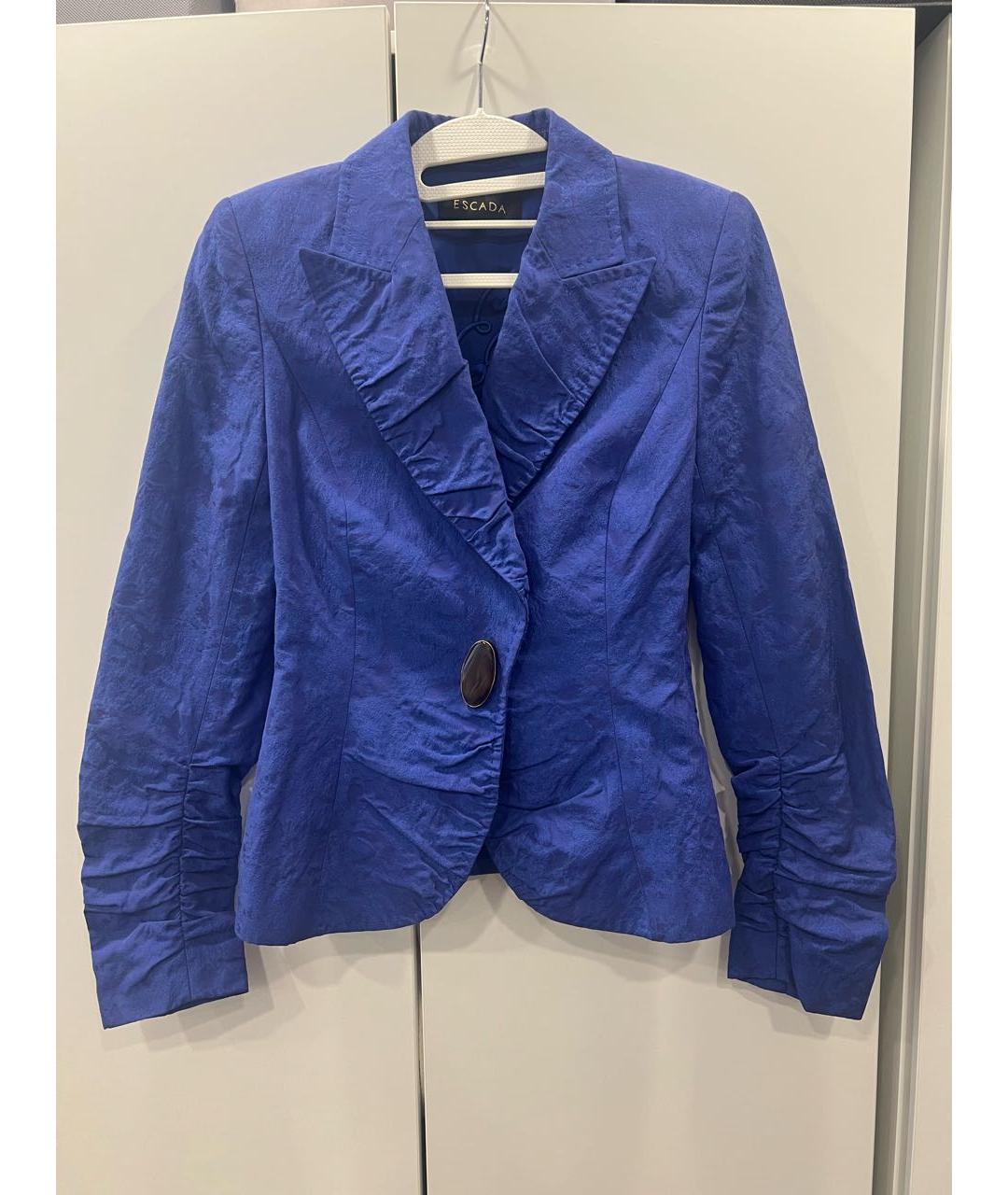 ESCADA Синий хлопко-эластановый жакет/пиджак, фото 5