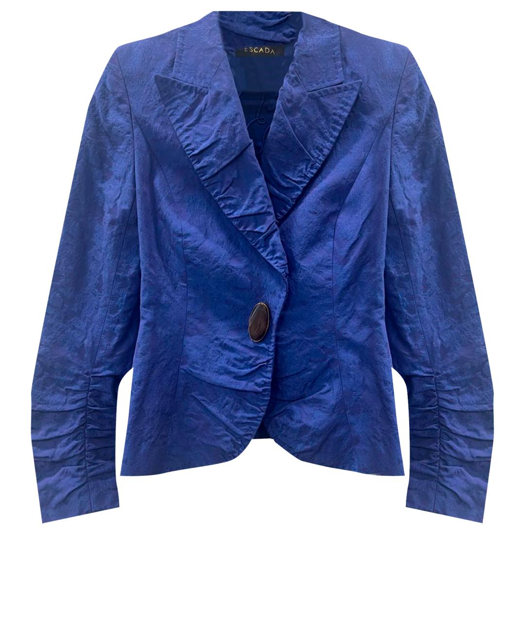 ESCADA Синий хлопко-эластановый жакет/пиджак, фото 1