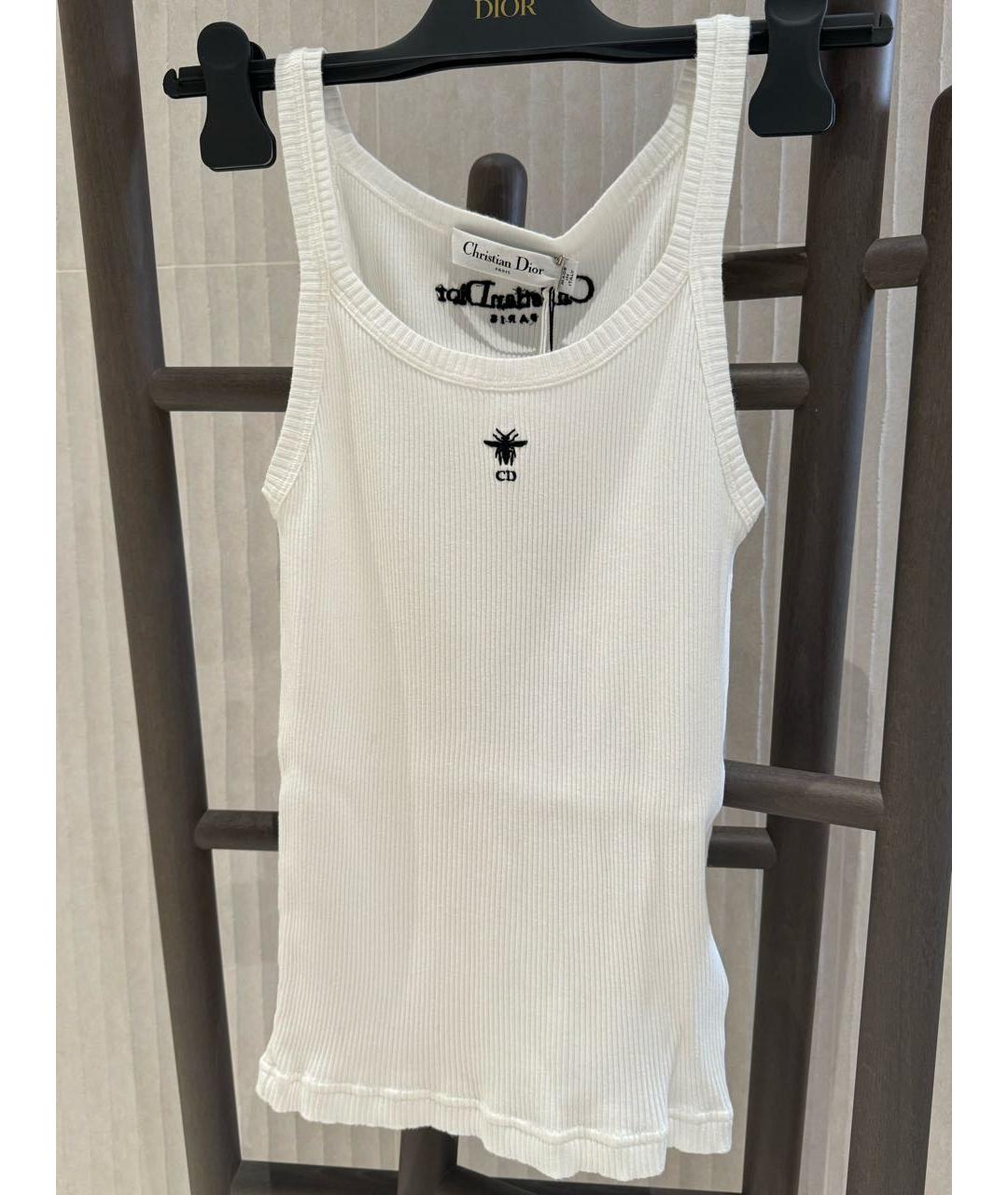 CHRISTIAN DIOR Белая хлопковая майка, фото 3