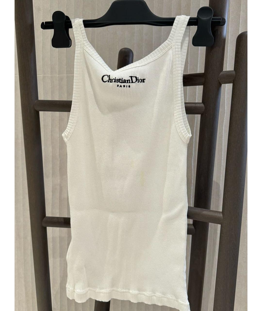 CHRISTIAN DIOR Белая хлопковая майка, фото 4