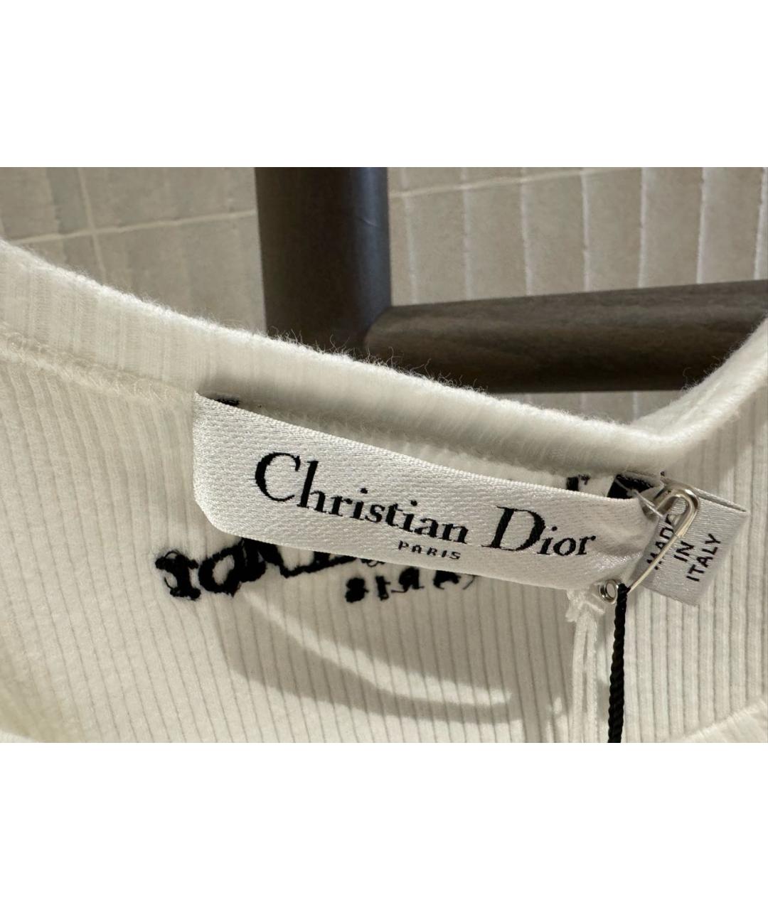 CHRISTIAN DIOR Белая хлопковая майка, фото 7