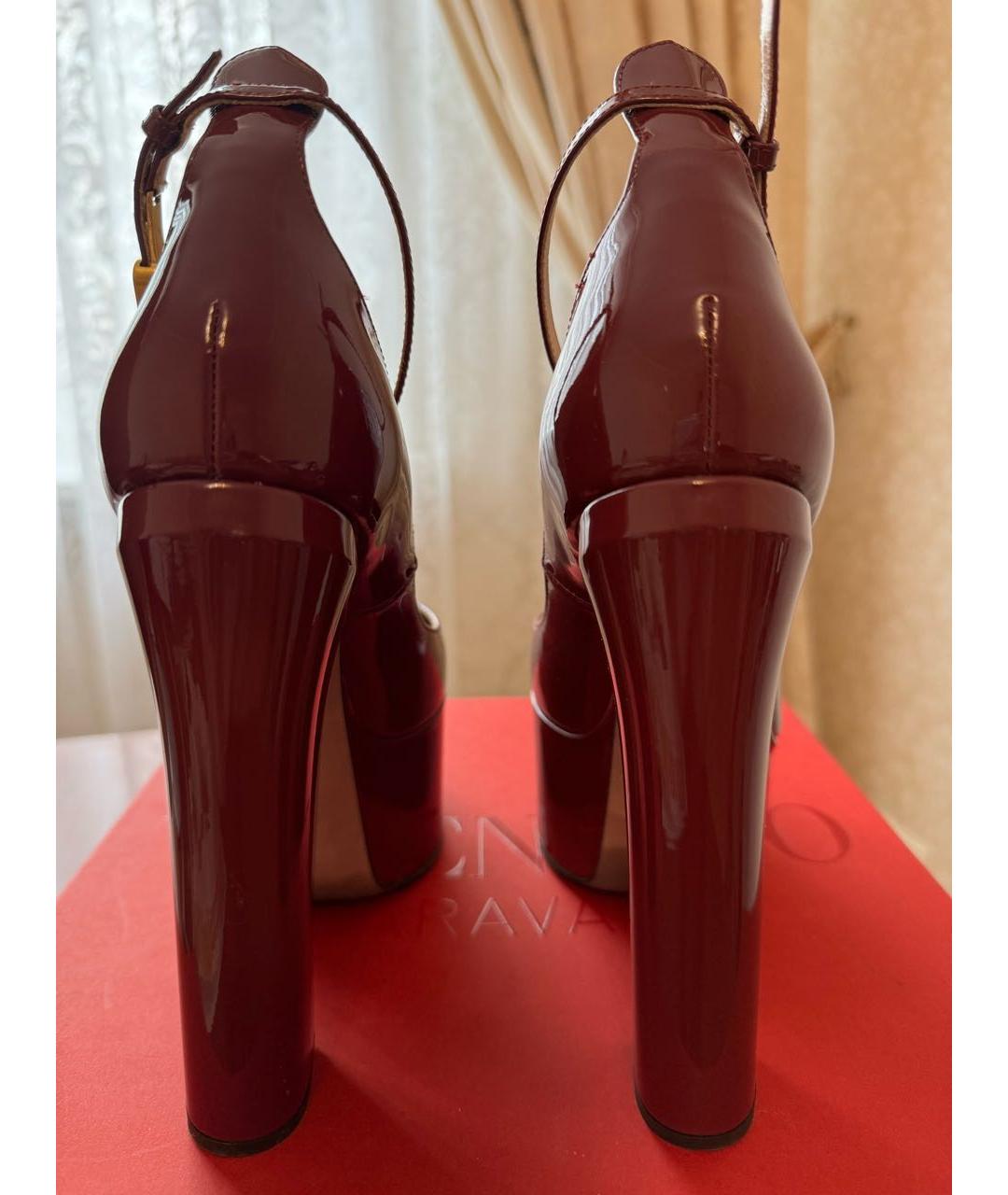 VALENTINO Бордовые туфли из лакированной кожи, фото 5