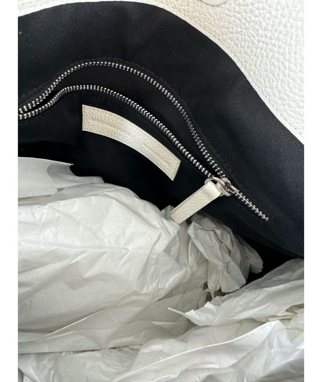 LIVIANA CONTI Белая кожаная сумка с короткими ручками, фото 4