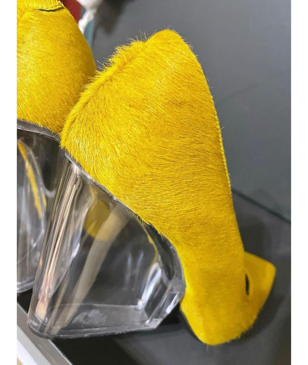 VIC MATIE Желтые кожаные туфли, фото 3
