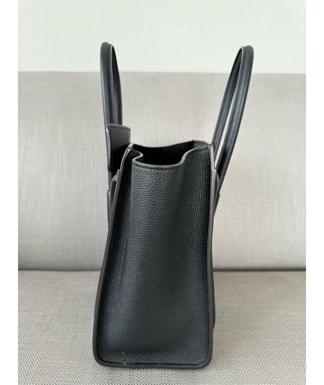 CELINE PRE-OWNED Черная кожаная сумка через плечо, фото 3