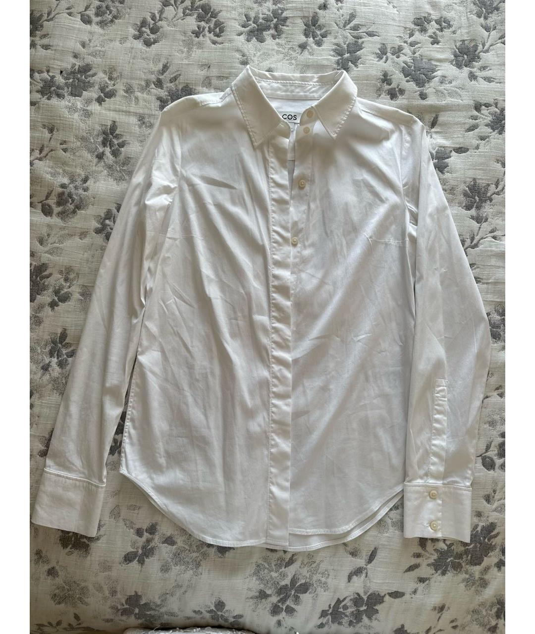 COS Белая хлопко-эластановая рубашка, фото 5