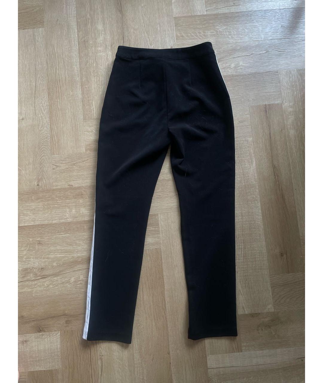 SELF-PORTRAIT Черные полиэстеровые прямые брюки, фото 2