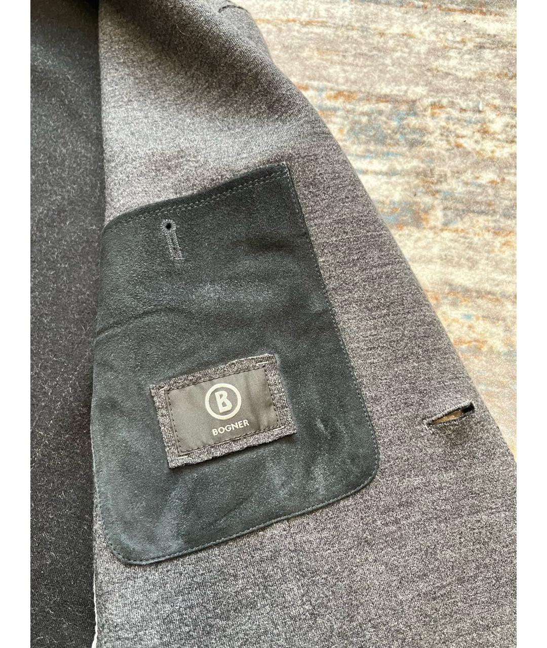BOGNER Серый шерстяной пиджак, фото 6
