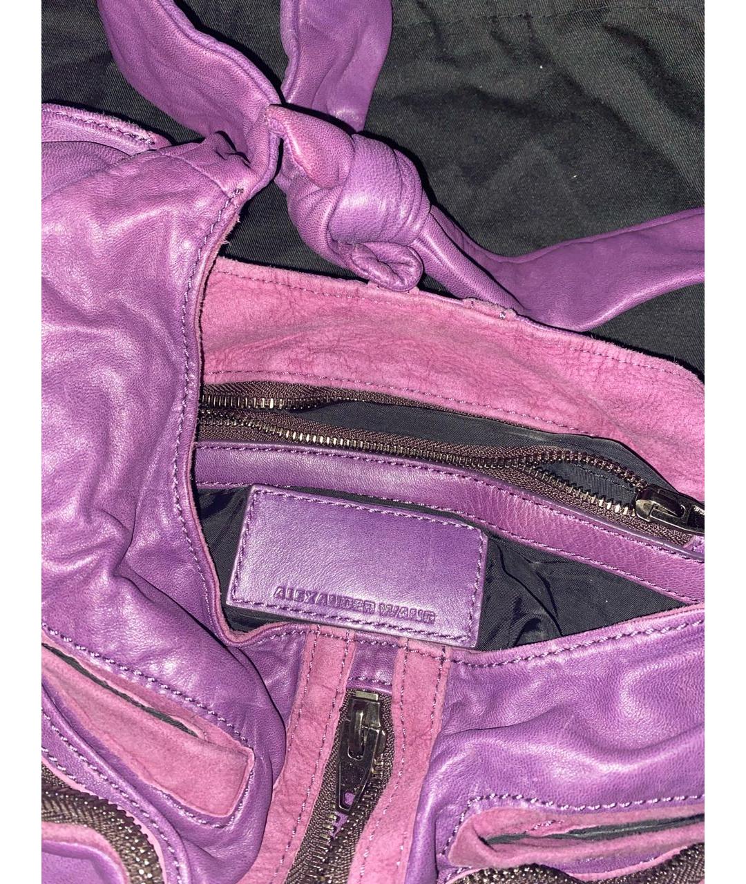 ALEXANDER WANG Фиолетовая кожаная сумка тоут, фото 8