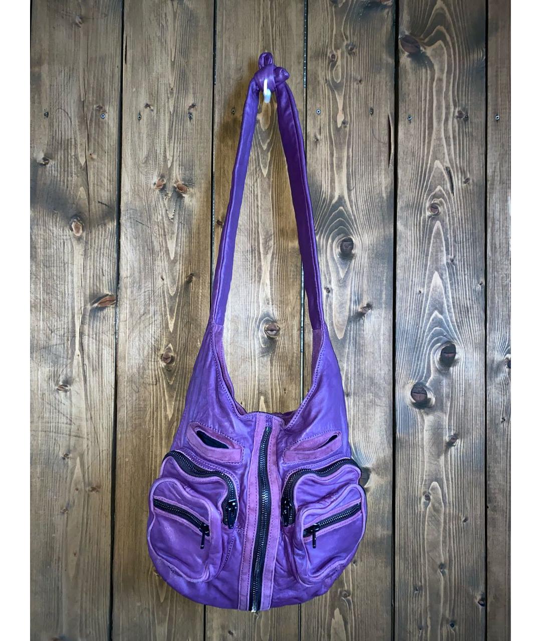 ALEXANDER WANG Фиолетовая кожаная сумка тоут, фото 9