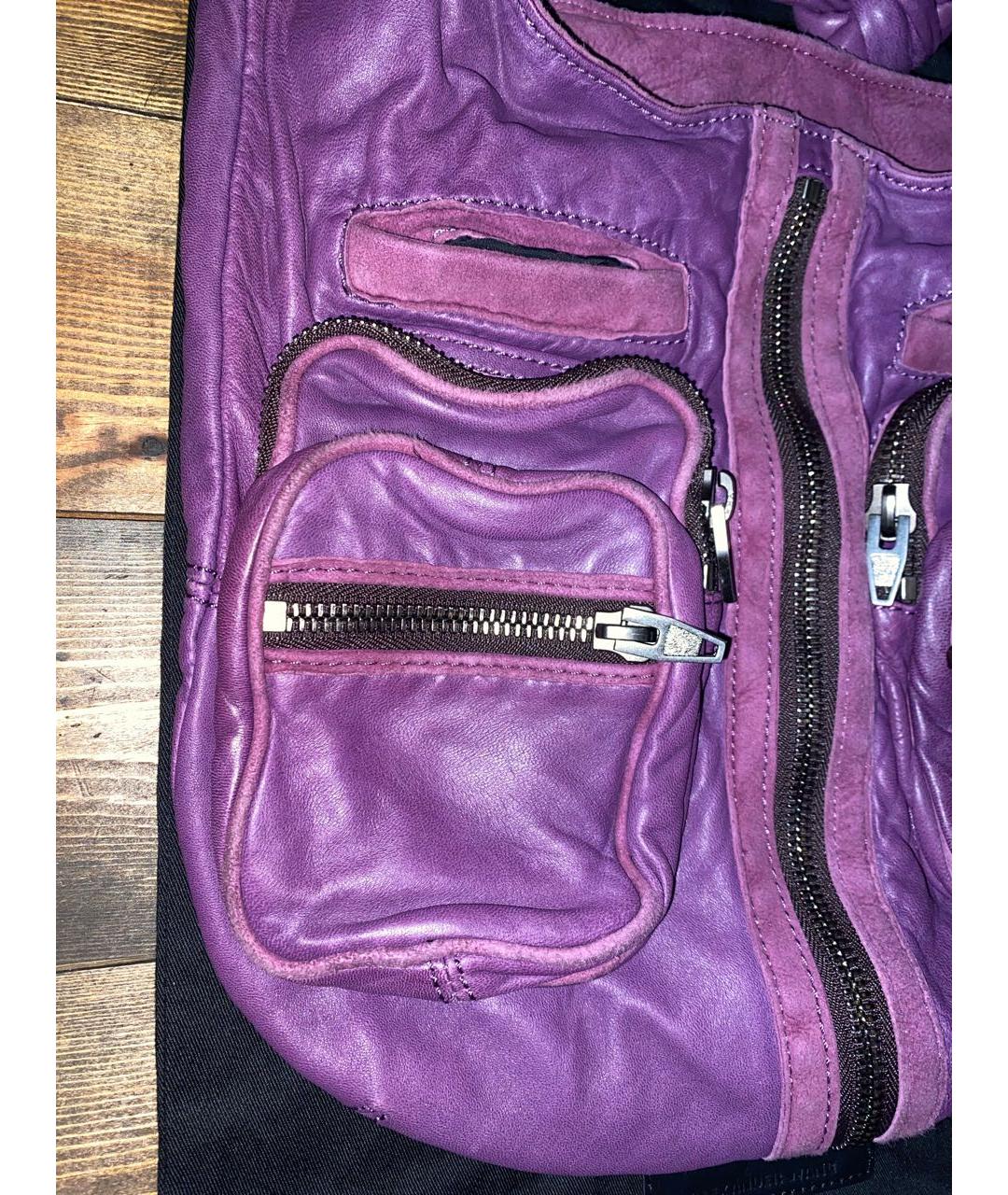 ALEXANDER WANG Фиолетовая кожаная сумка тоут, фото 5
