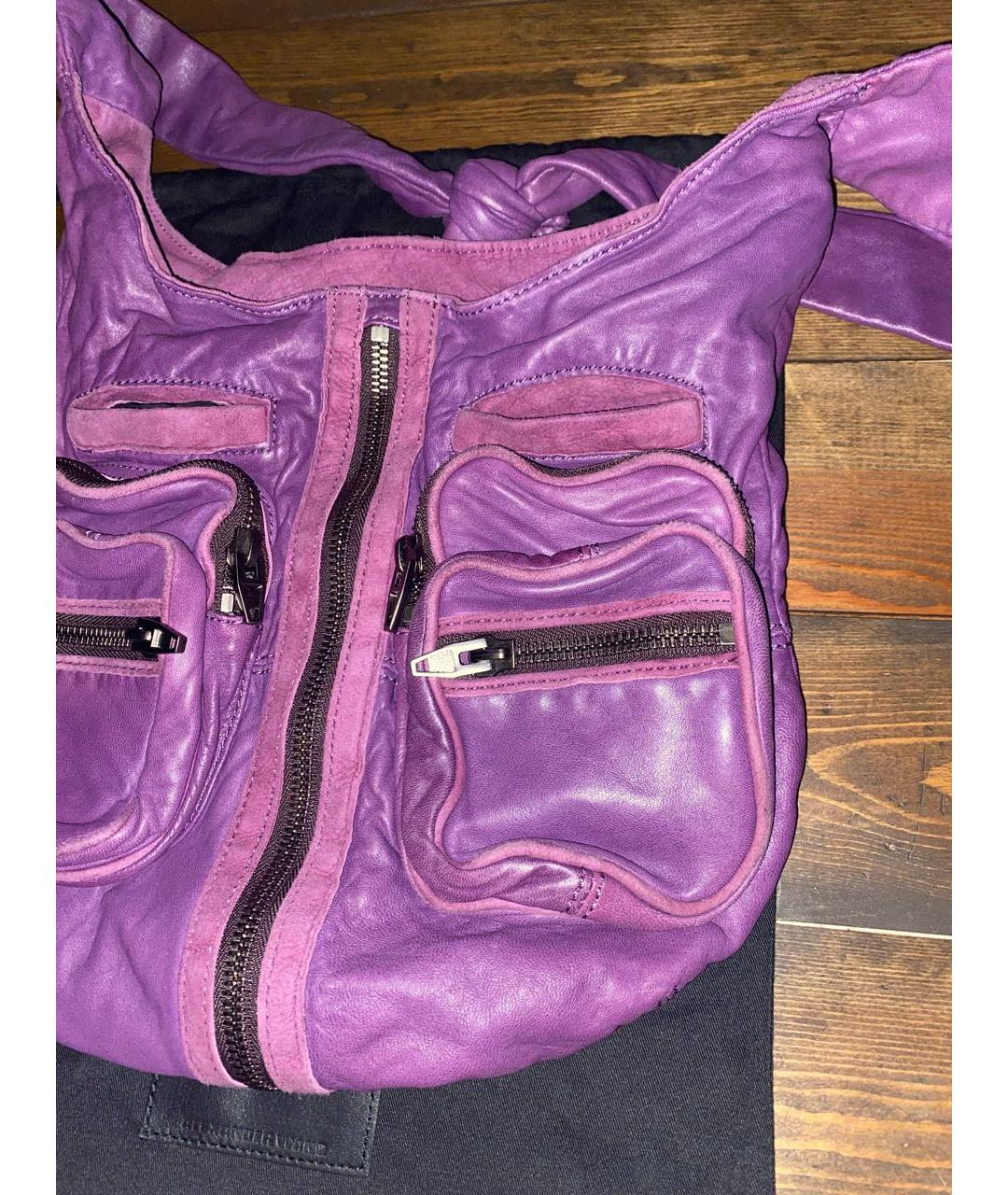 ALEXANDER WANG Фиолетовая кожаная сумка тоут, фото 6