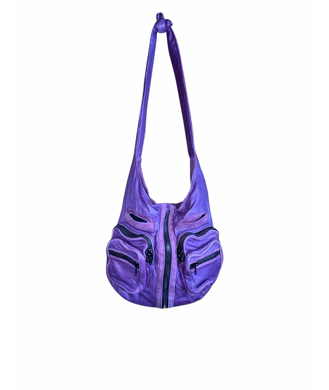 ALEXANDER WANG Фиолетовая кожаная сумка тоут, фото 1