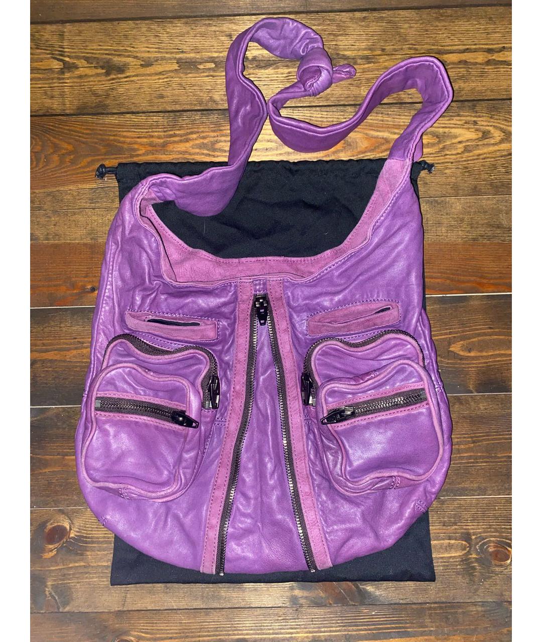 ALEXANDER WANG Фиолетовая кожаная сумка тоут, фото 7