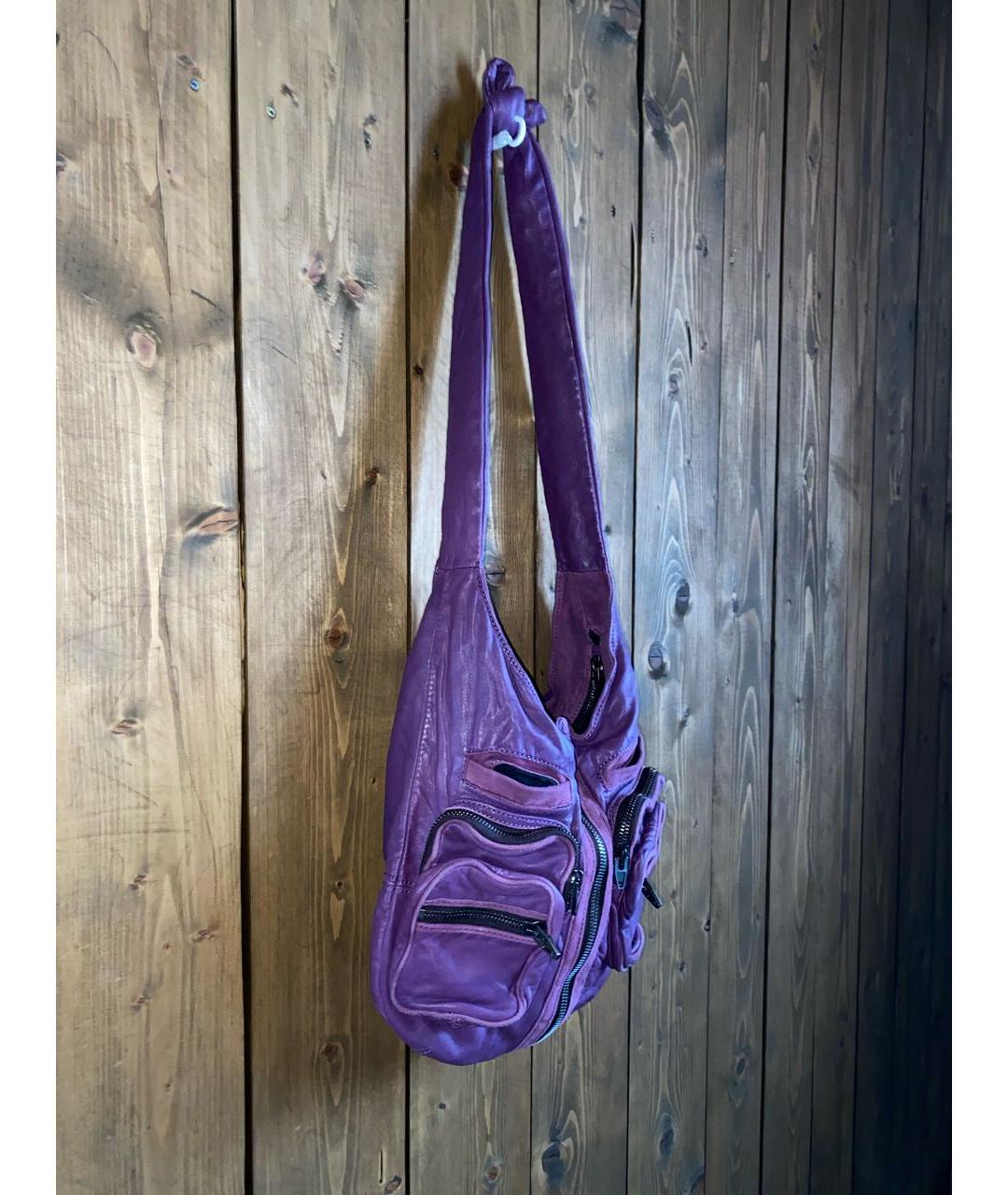 ALEXANDER WANG Фиолетовая кожаная сумка тоут, фото 2