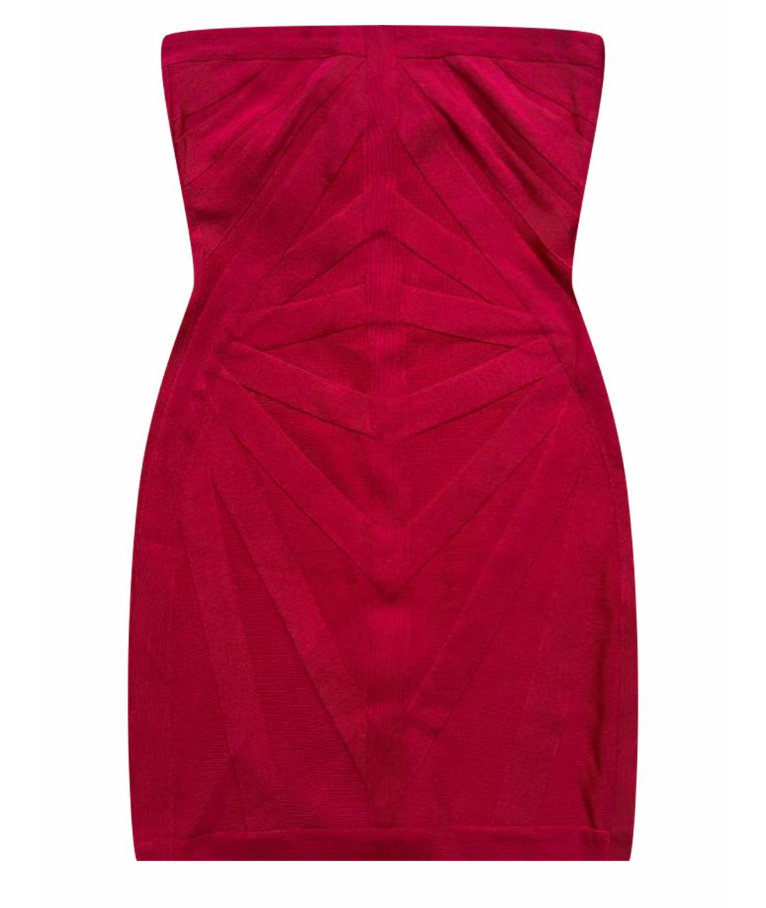 HERVE LEGER Красное вискозное коктейльное платье, фото 1