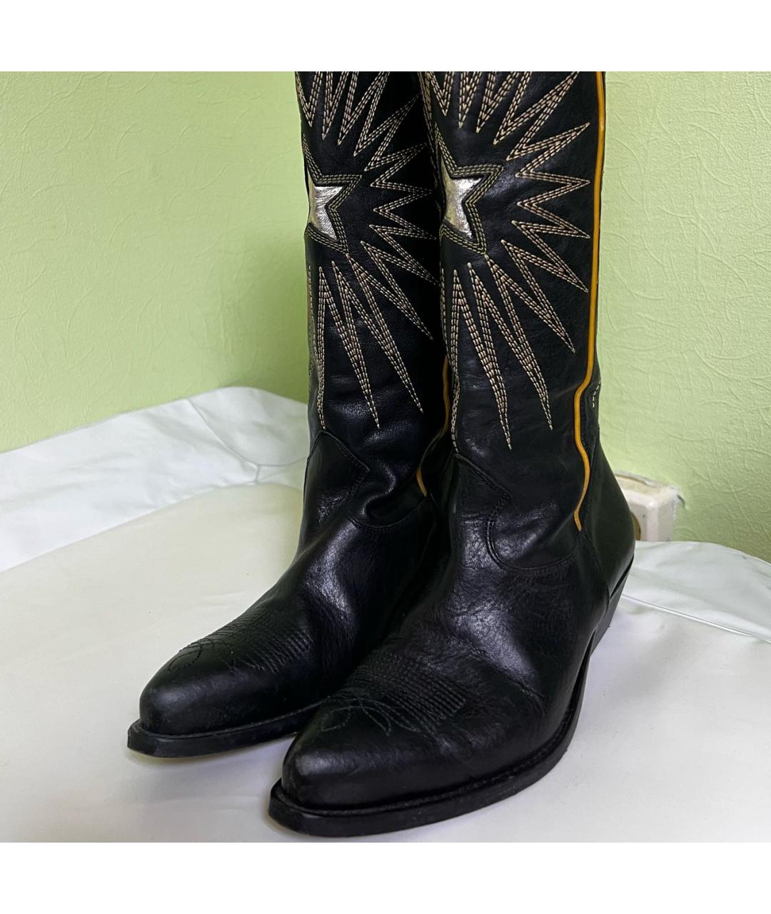 GOLDEN GOOSE DELUXE BRAND Черные кожаные ботинки, фото 3