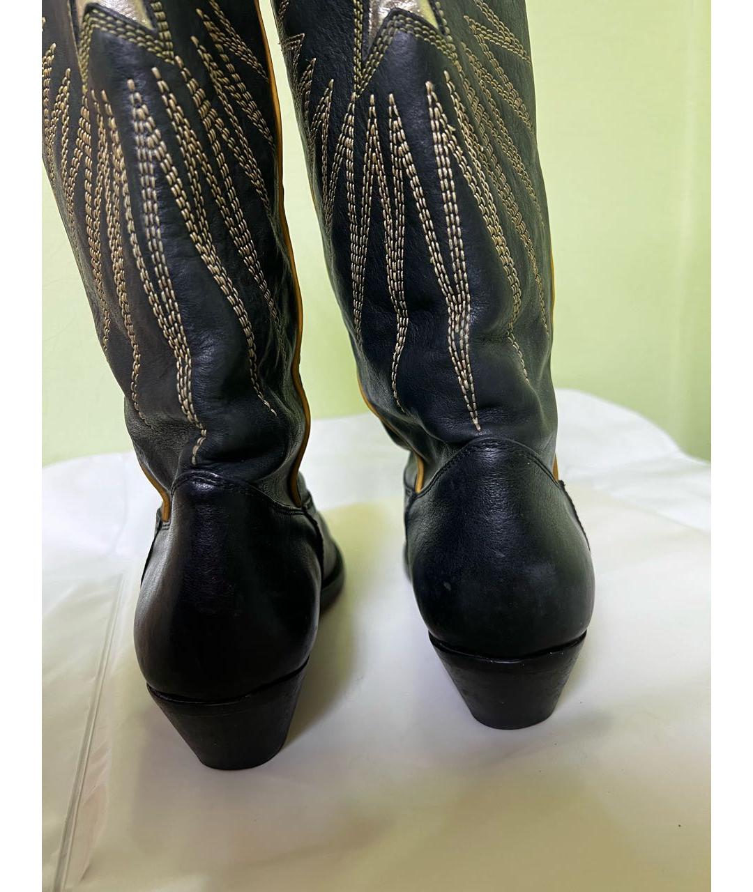 GOLDEN GOOSE DELUXE BRAND Черные кожаные ботинки, фото 4