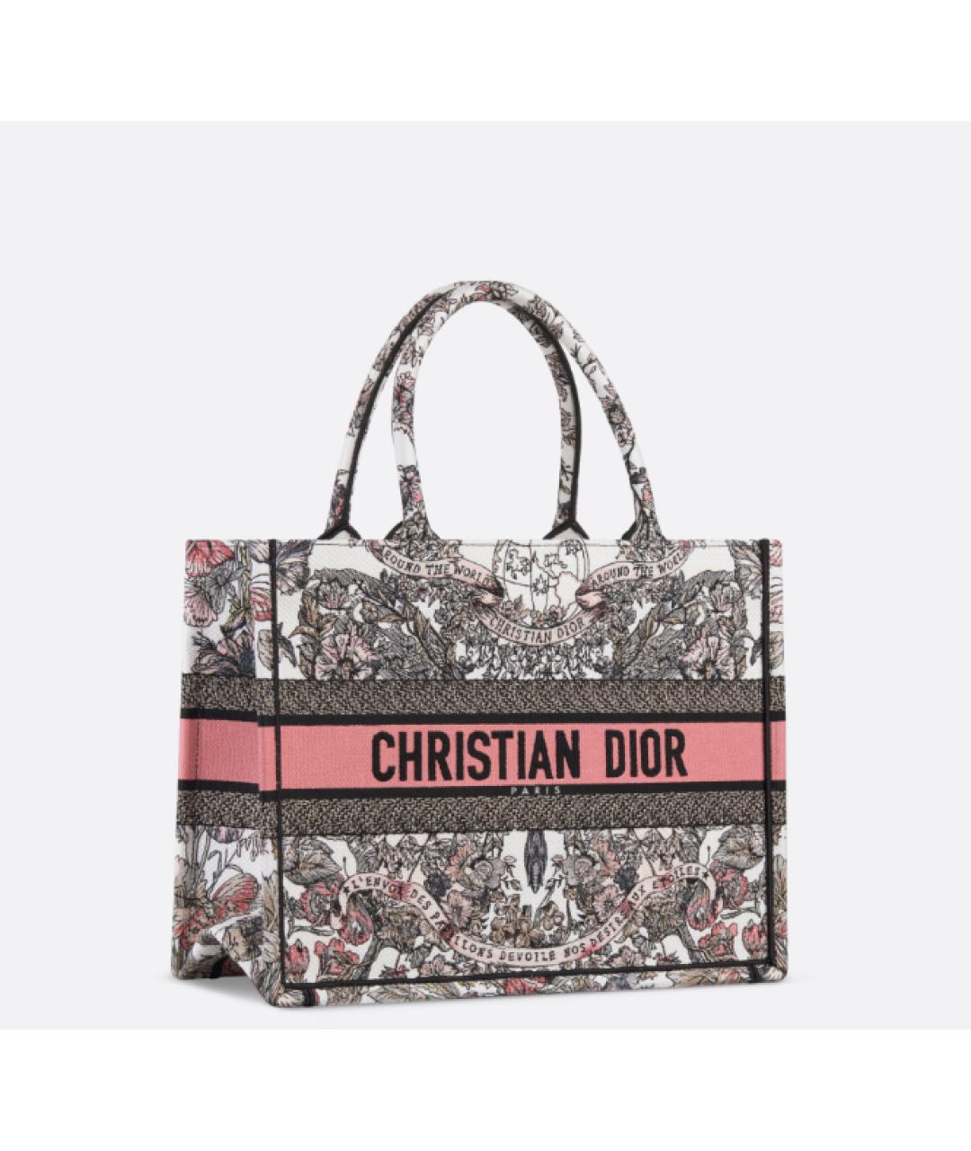 CHRISTIAN DIOR Бежевая тканевая сумка тоут, фото 5