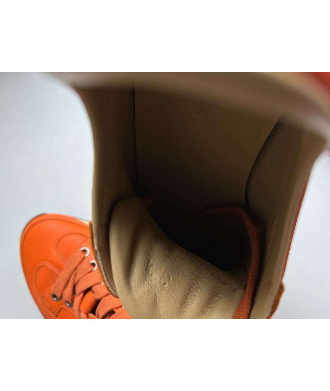 HERMES PRE-OWNED Оранжевое кожаные кроссовки, фото 7