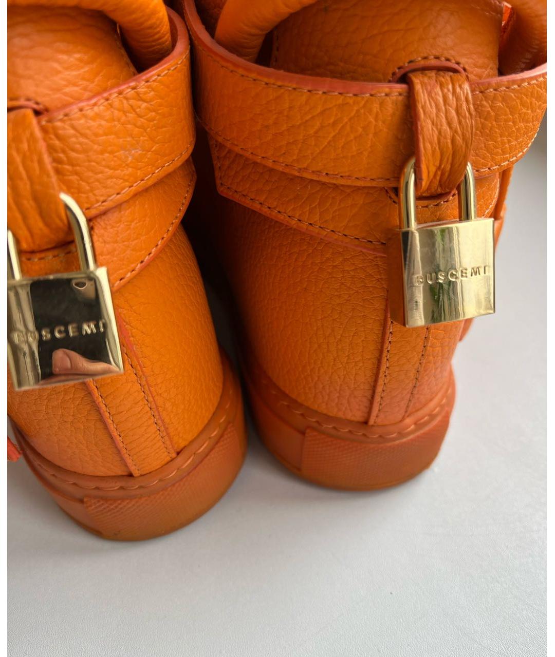 BUSCEMI Оранжевое кожаные кеды, фото 3