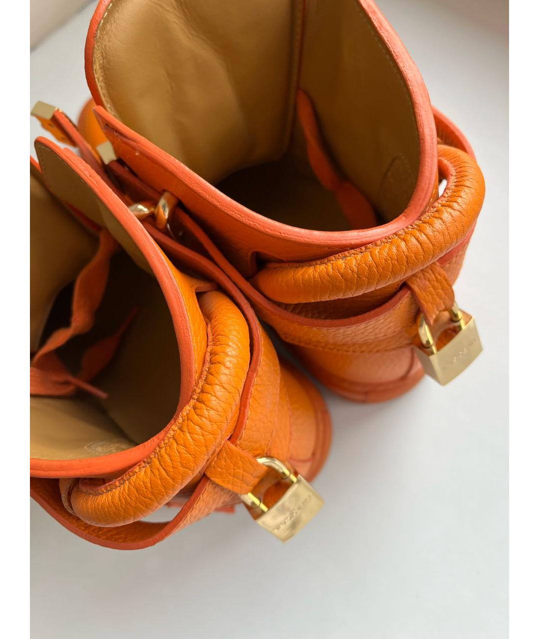 BUSCEMI Оранжевое кожаные кеды, фото 6