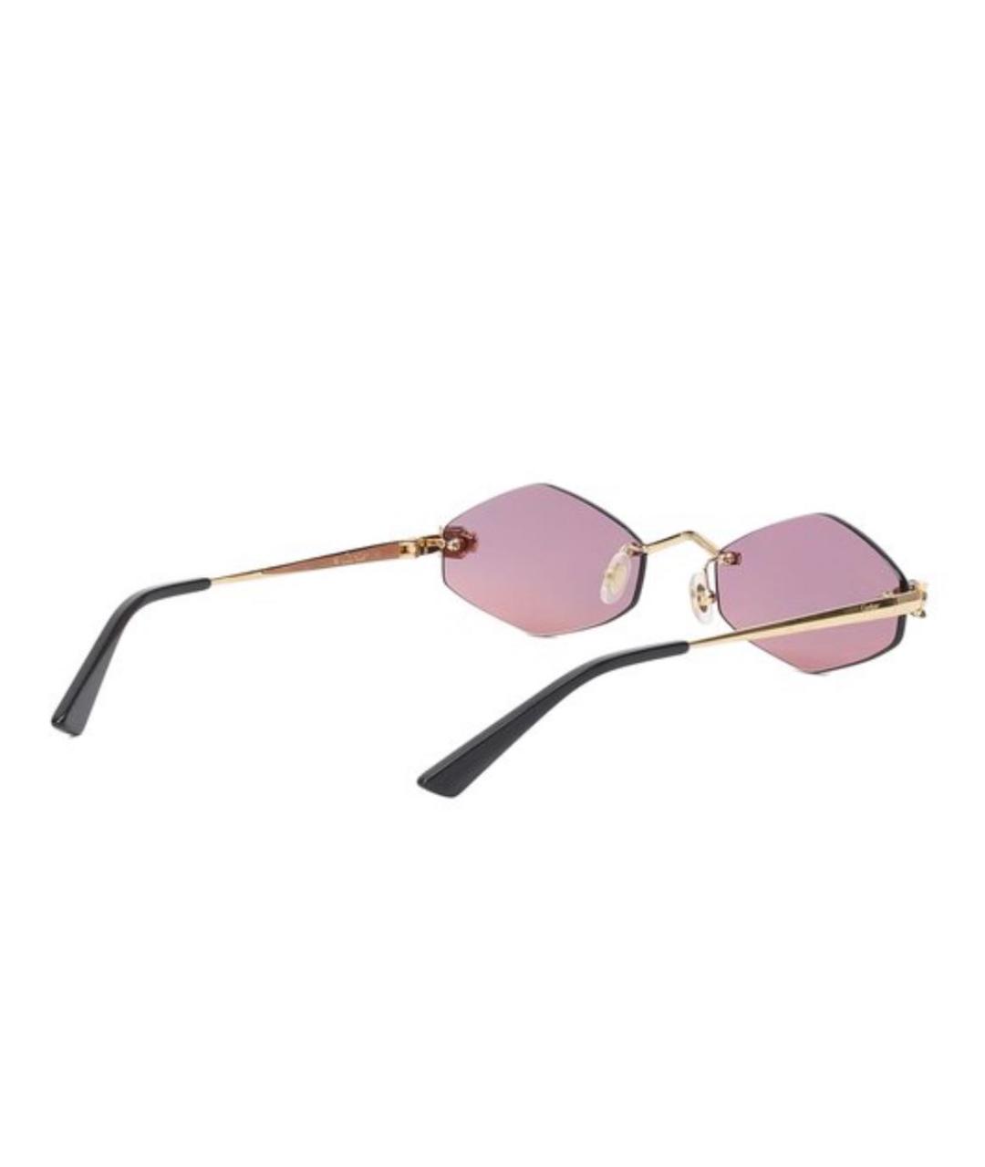 CARTIER Розовые металлические солнцезащитные очки, фото 3