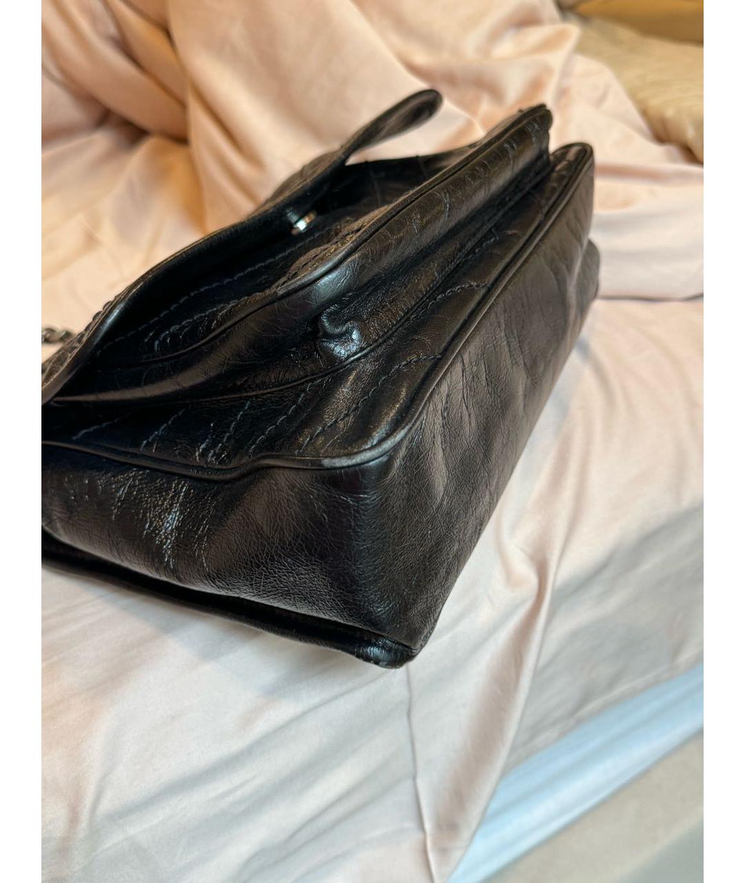 SAINT LAURENT Черная кожаная сумка через плечо, фото 3