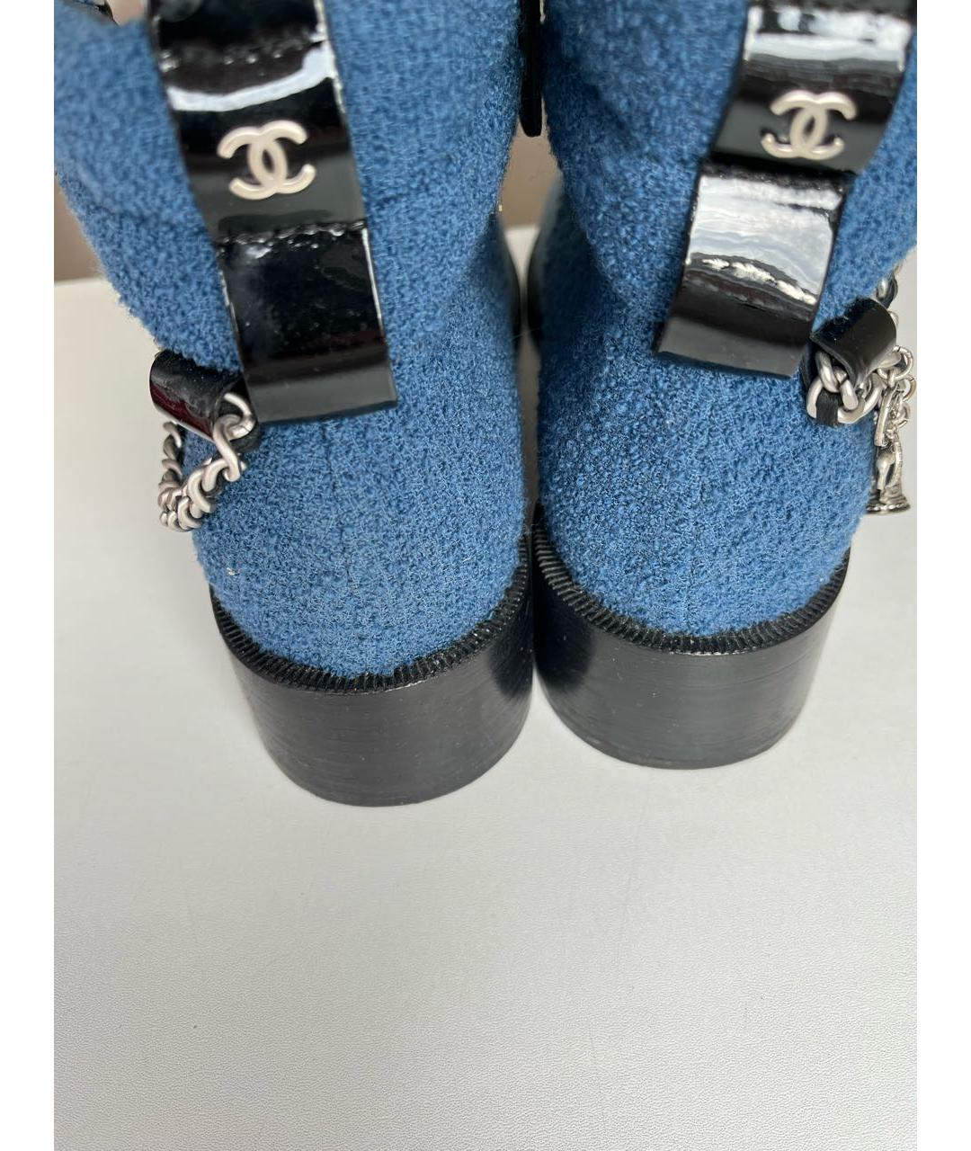 CHANEL PRE-OWNED Синие ботинки, фото 4