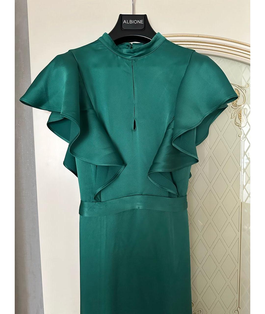 TWIN-SET Зеленые ацетатное вечернее платье, фото 4