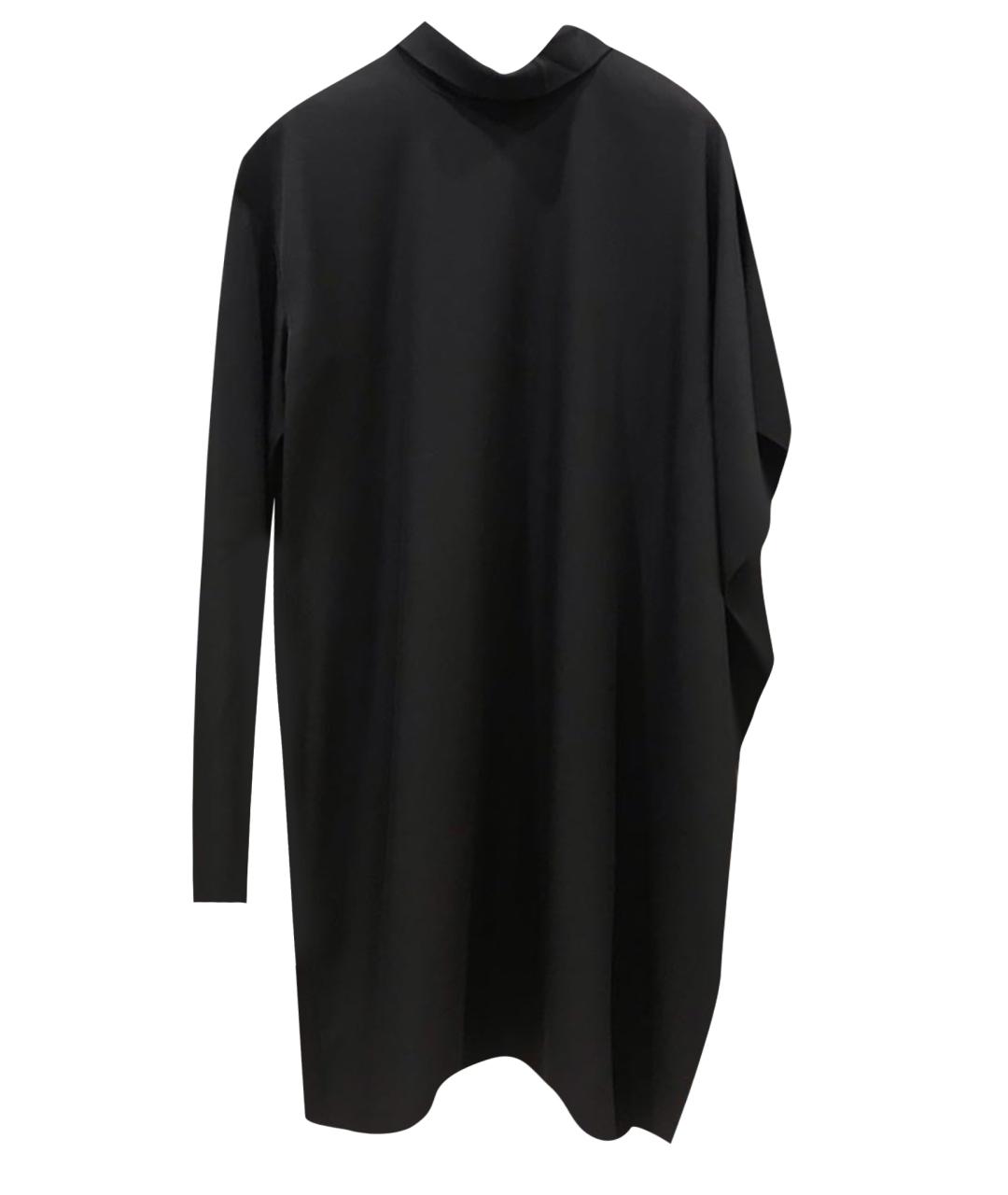SPORTMAX Черное шелковое коктейльное платье, фото 1