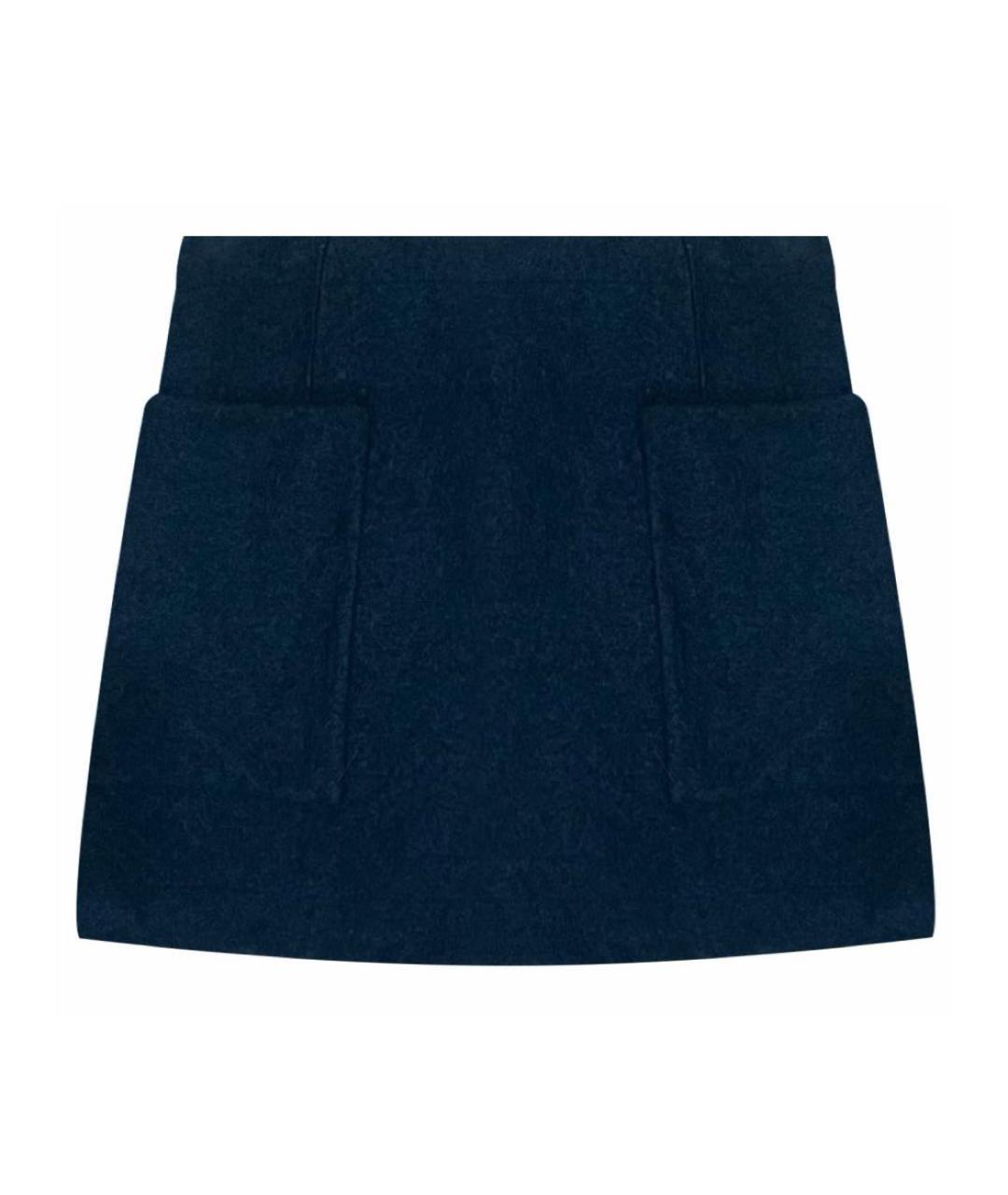 COS Темно-синяя шерстяная юбка мини, фото 1
