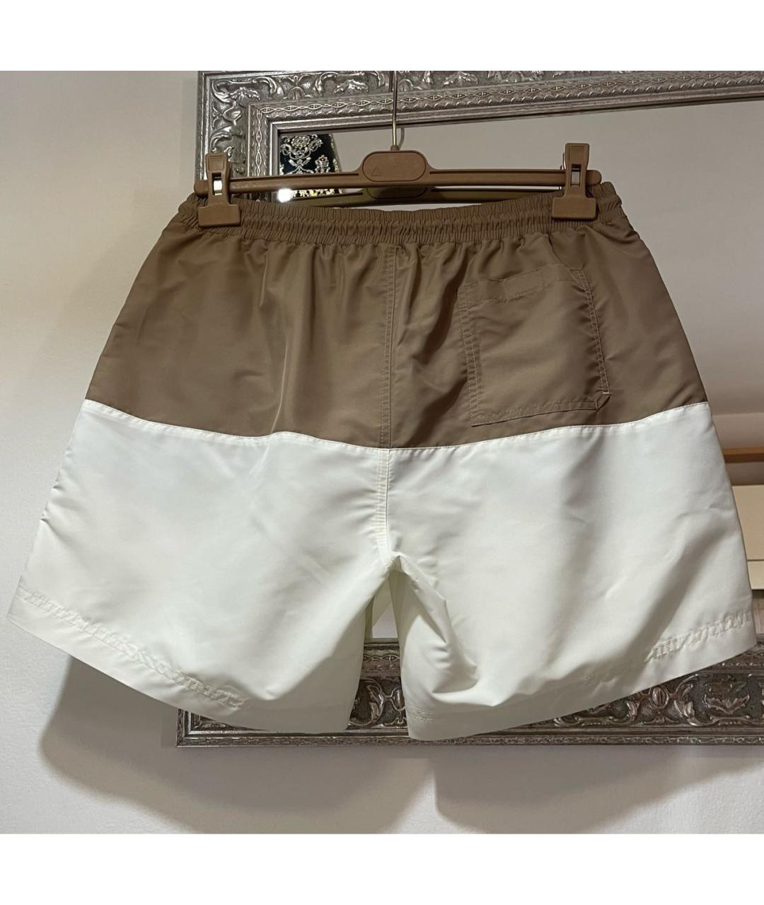 BRUNELLO CUCINELLI Бежевые полиэстеровые плавки, фото 2