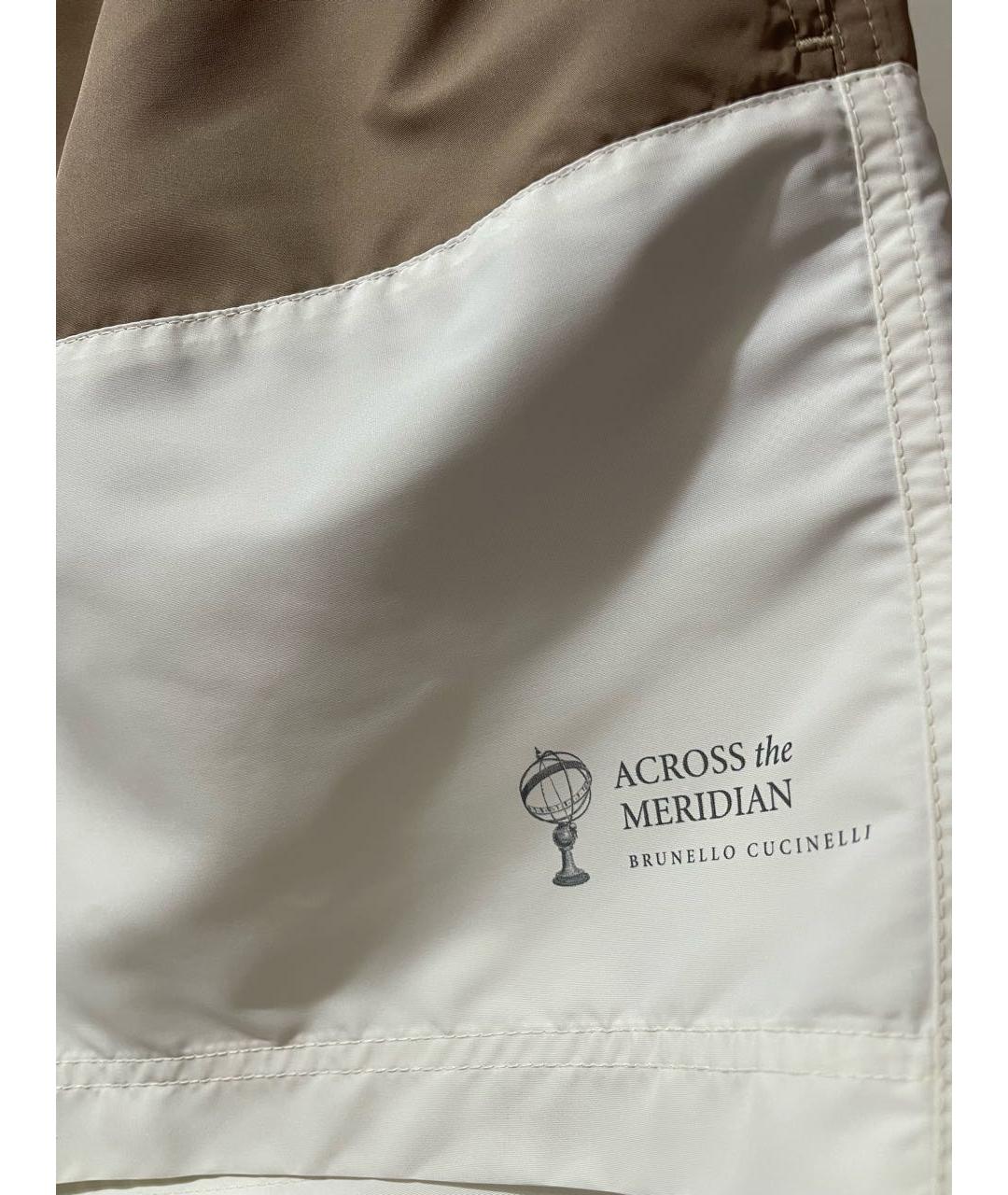 BRUNELLO CUCINELLI Бежевые полиэстеровые плавки, фото 4